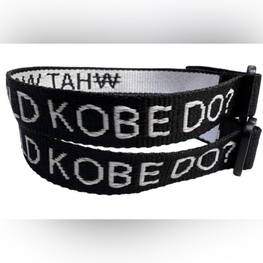 Kobe Bryant what would jesus do bracelet wristband basketball black white hooper